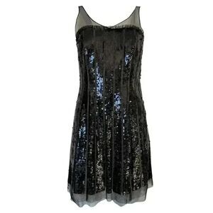 BCBG Maxazria Women's Black Sequin Sleeveless Dress
